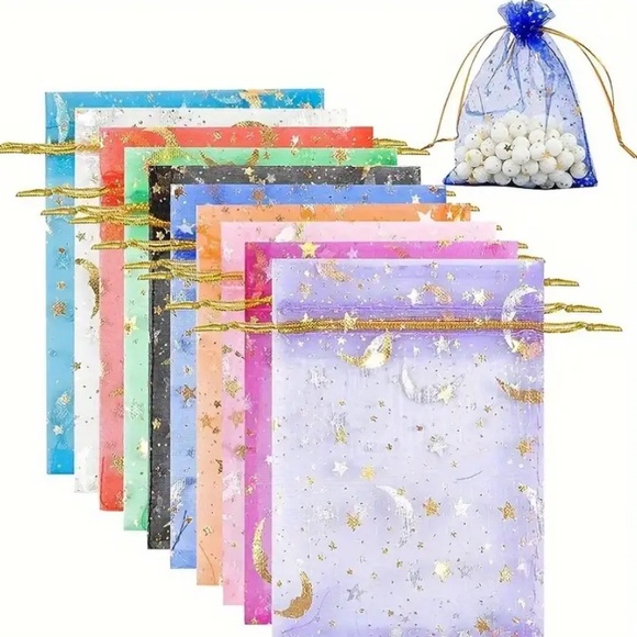 BuyNow✨20 Mixed Colorful Starry Organza Gift Bags - Picture 1 of 6